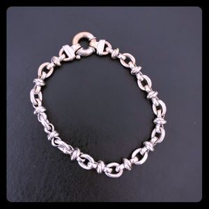 Chunky white gold chain bracelet